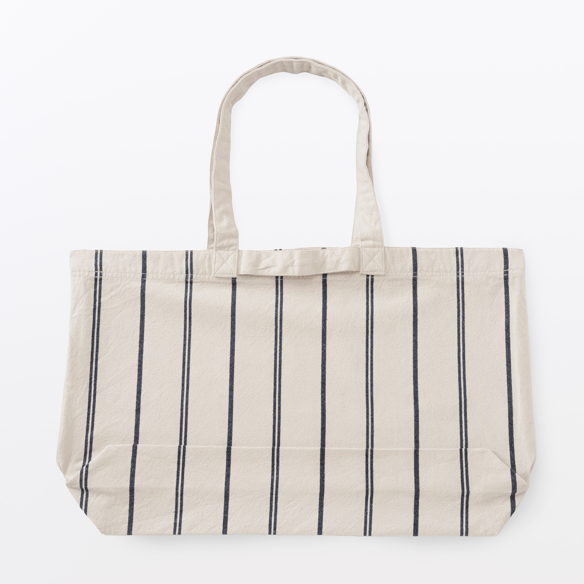 綿 製品洗い ストライプ 横型トートバッグ | 無印良品