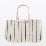 綿　製品洗い　ストライプ　横型トートバッグ