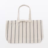 綿　製品洗い　ストライプ　横型トートバッグ