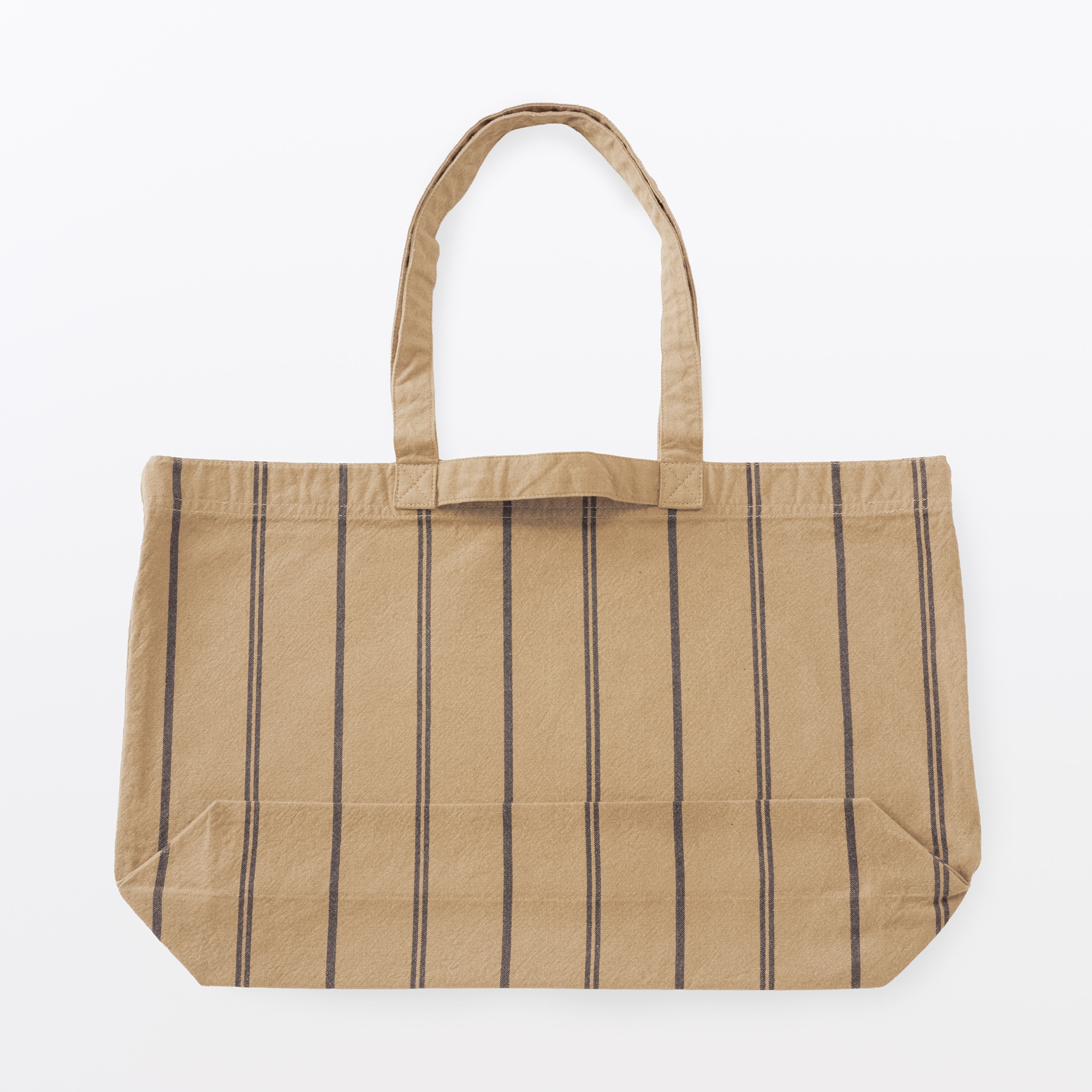 綿 製品洗い ストライプ 横型トートバッグ | 無印良品