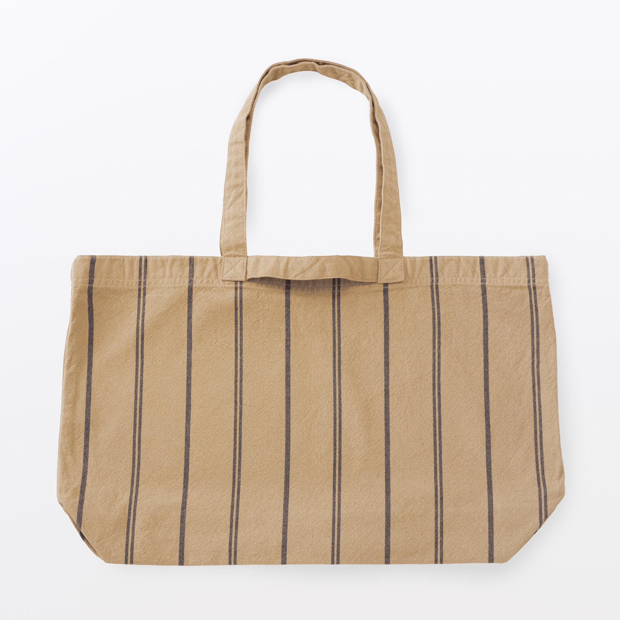 綿 製品洗い ストライプ 横型トートバッグ | 無印良品