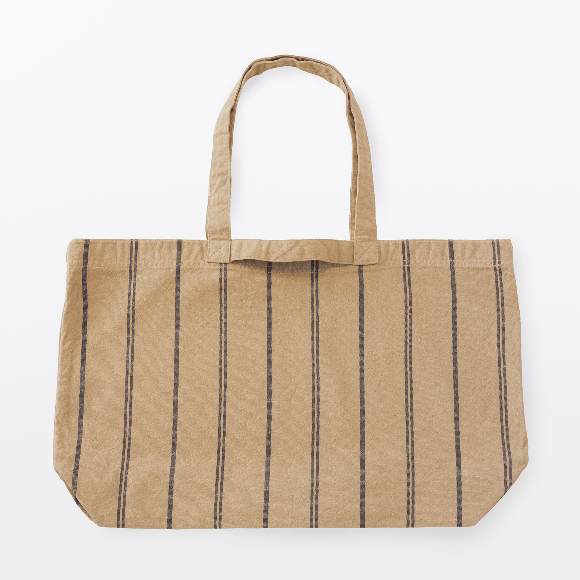 綿　製品洗い　ストライプ　横型トートバッグ