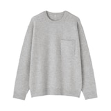 紳士　カシミヤ混　ミドルゲージクルーネックセーター