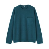 紳士　カシミヤ混　ミドルゲージクルーネックセーター
