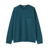紳士　カシミヤ混　ミドルゲージクルーネックセーター