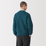 紳士　カシミヤ混　ミドルゲージクルーネックセーター