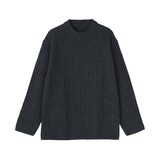 紳士　再生ウール混　ミドルゲージクルーネックセーター