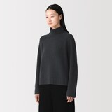 婦人　カシミヤ混ブークレタートルネックセーター