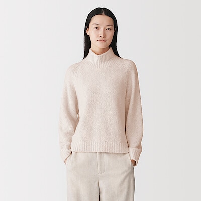 【１１月上旬発売予定】婦人　カシミヤ混ブークレタートルネックセーター
