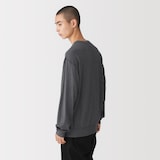 紳士　昔ながらの製法で編み立てた天竺クルーネック長袖Ｔシャツ