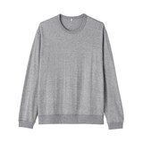 紳士　昔ながらの製法で編み立てた天竺クルーネック長袖Ｔシャツ