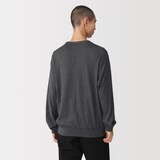 紳士　昔ながらの製法で編み立てた天竺クルーネック長袖Ｔシャツ
