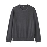 紳士　昔ながらの製法で編み立てた天竺クルーネック長袖Ｔシャツ