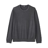 紳士　昔ながらの製法で編み立てた天竺クルーネック長袖Ｔシャツ