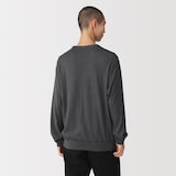 紳士　昔ながらの製法で編み立てた天竺クルーネック長袖Ｔシャツ