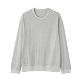 紳士　昔ながらの製法で編み立てた天竺クルーネック長袖Ｔシャツ