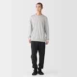 紳士　昔ながらの製法で編み立てた天竺クルーネック長袖Ｔシャツ