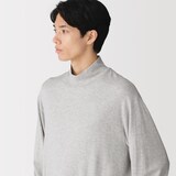 紳士　昔ながらの製法で編み立てた天竺ハイネック長袖Ｔシャツ
