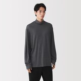 紳士　昔ながらの製法で編み立てた天竺ハイネック長袖Ｔシャツ