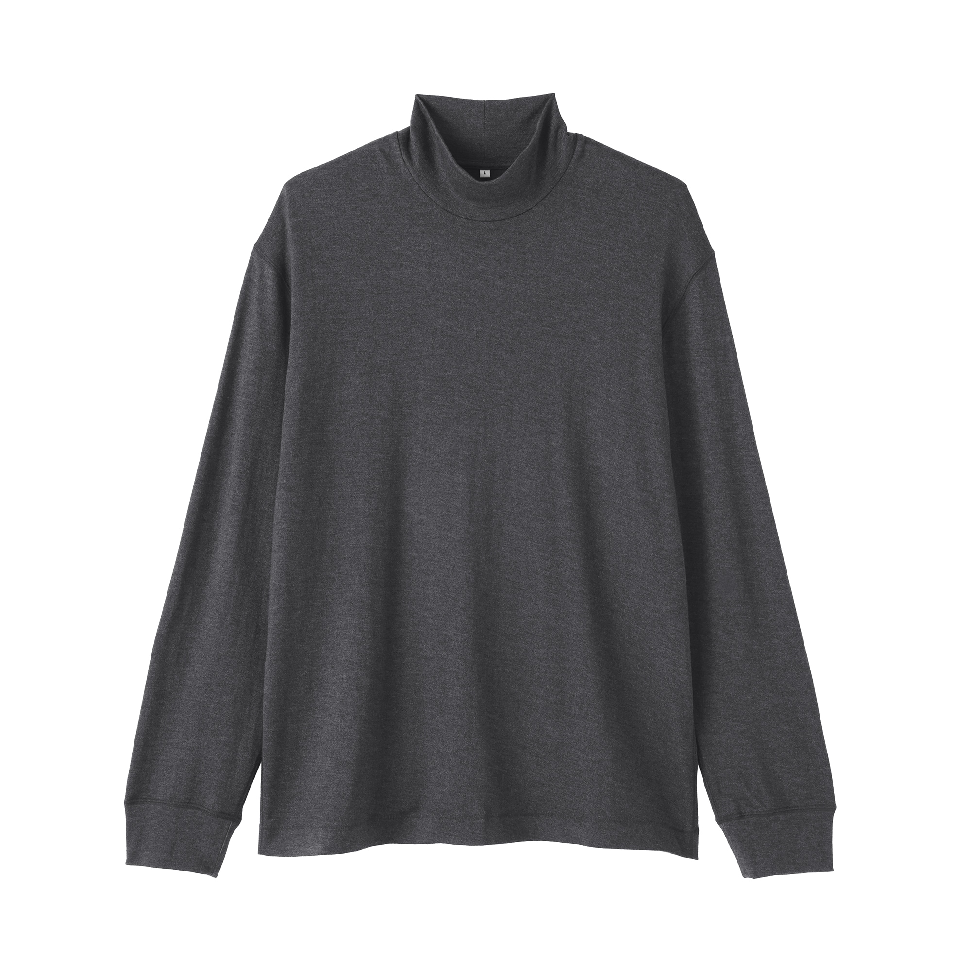 紳士　昔ながらの製法で編み立てた天竺ハイネック長袖Ｔシャツ
