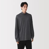 紳士　昔ながらの製法で編み立てた天竺ハイネック長袖Ｔシャツ