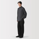 紳士　昔ながらの製法で編み立てた天竺ハイネック長袖Ｔシャツ