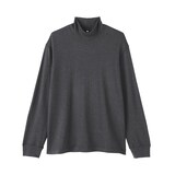 紳士　昔ながらの製法で編み立てた天竺ハイネック長袖Ｔシャツ