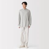 紳士　昔ながらの製法で編み立てた天竺ハイネック長袖Ｔシャツ