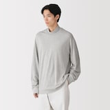 紳士　昔ながらの製法で編み立てた天竺ハイネック長袖Ｔシャツ