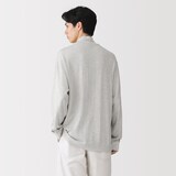 紳士　昔ながらの製法で編み立てた天竺ハイネック長袖Ｔシャツ