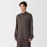 紳士　昔ながらの製法で編み立てた天竺ハイネック長袖Ｔシャツ