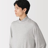 紳士　昔ながらの製法で編み立てた天竺ハイネック長袖Ｔシャツ