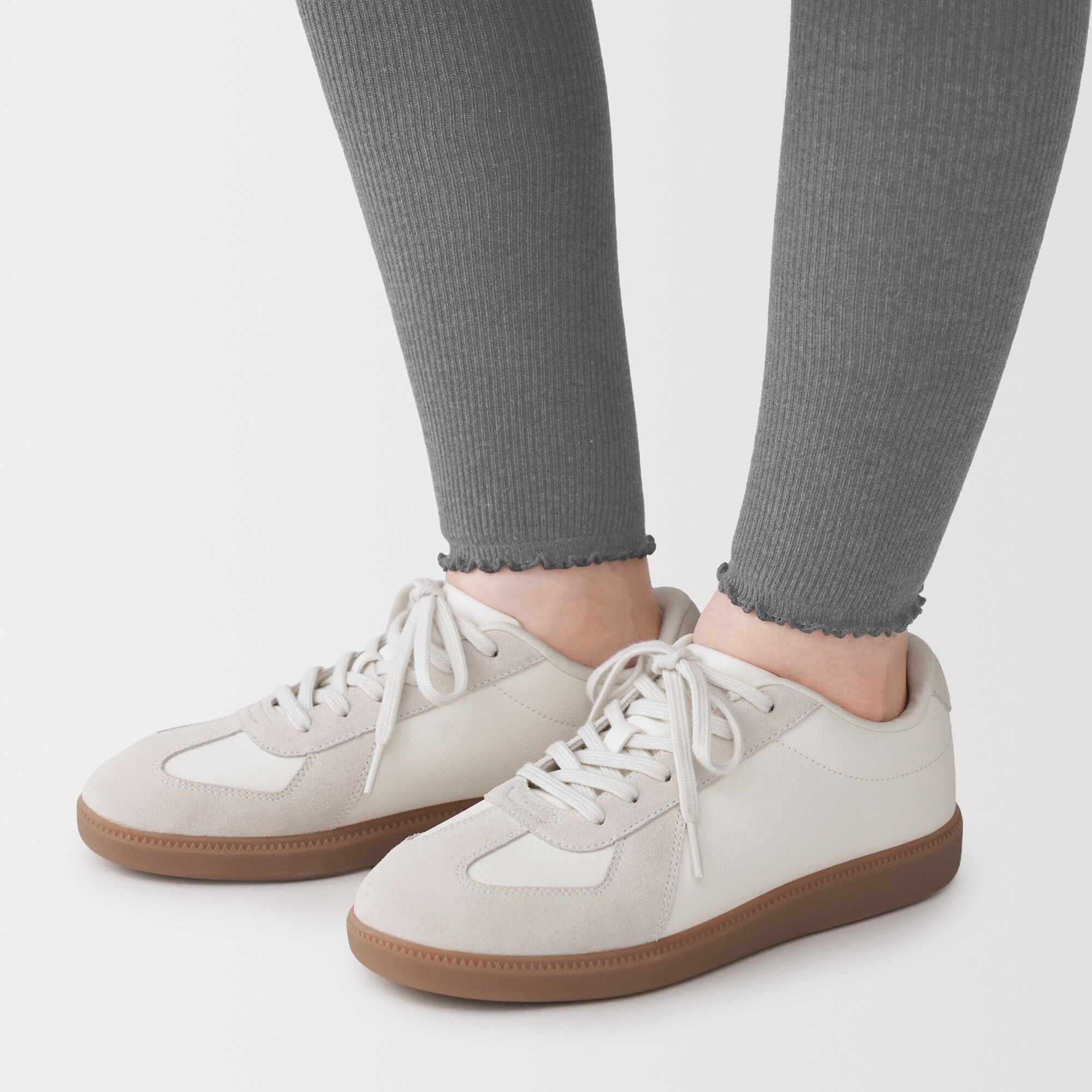 婦人　コットン混リブメロウレギンス