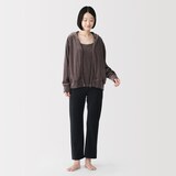 婦人　コットン混ベロアリブストレートレギンス