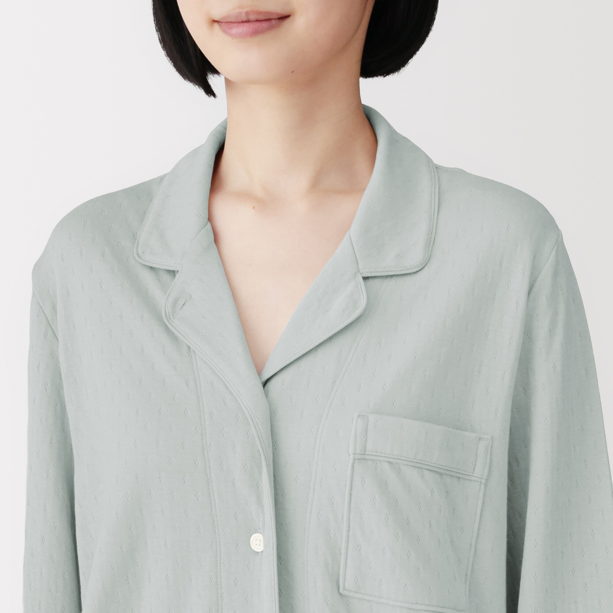 婦人　なめらか接結編み　長袖パジャマ