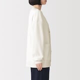 婦人　コットンブークレ　長袖カーディガン