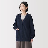婦人　コットンブークレ　長袖カーディガン