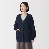 婦人　コットンブークレ　長袖カーディガン
