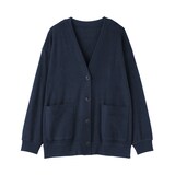 婦人　コットンブークレ　長袖カーディガン