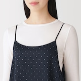 婦人　なめらかサテン　キャミワンピース