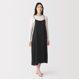 婦人　なめらかサテン　キャミワンピース