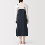婦人　なめらかサテン　キャミワンピース