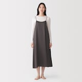 婦人　なめらかサテン　キャミワンピース
