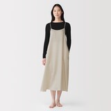 婦人　なめらかサテン　キャミワンピース