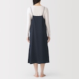 婦人　なめらかサテン　キャミワンピース