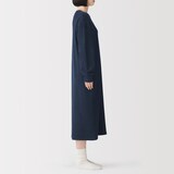 婦人　コットンブークレ　長袖ワンピース
