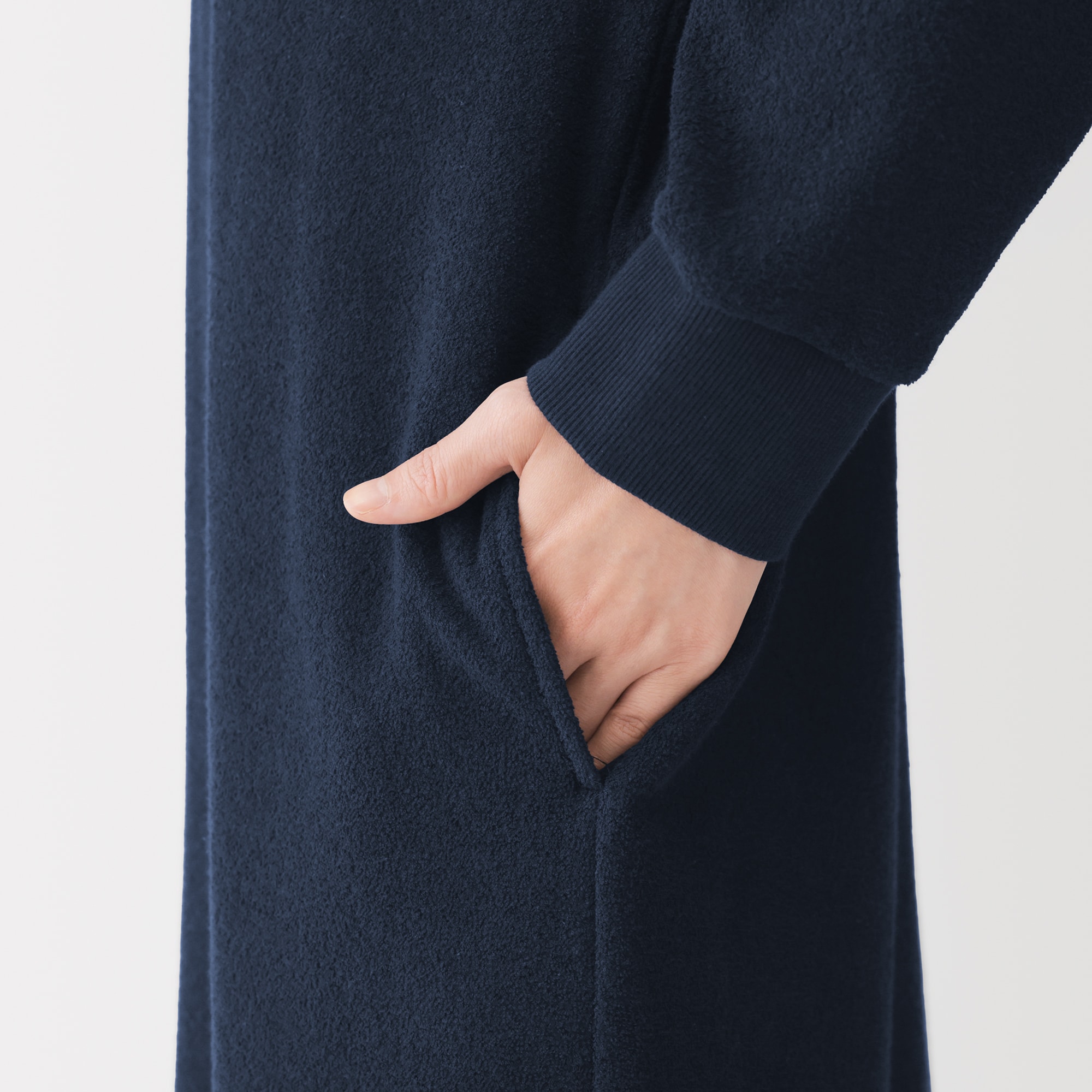 婦人　コットンブークレ　長袖ワンピース