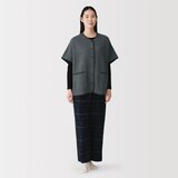 婦人　コットン混キルト　ポンチョ