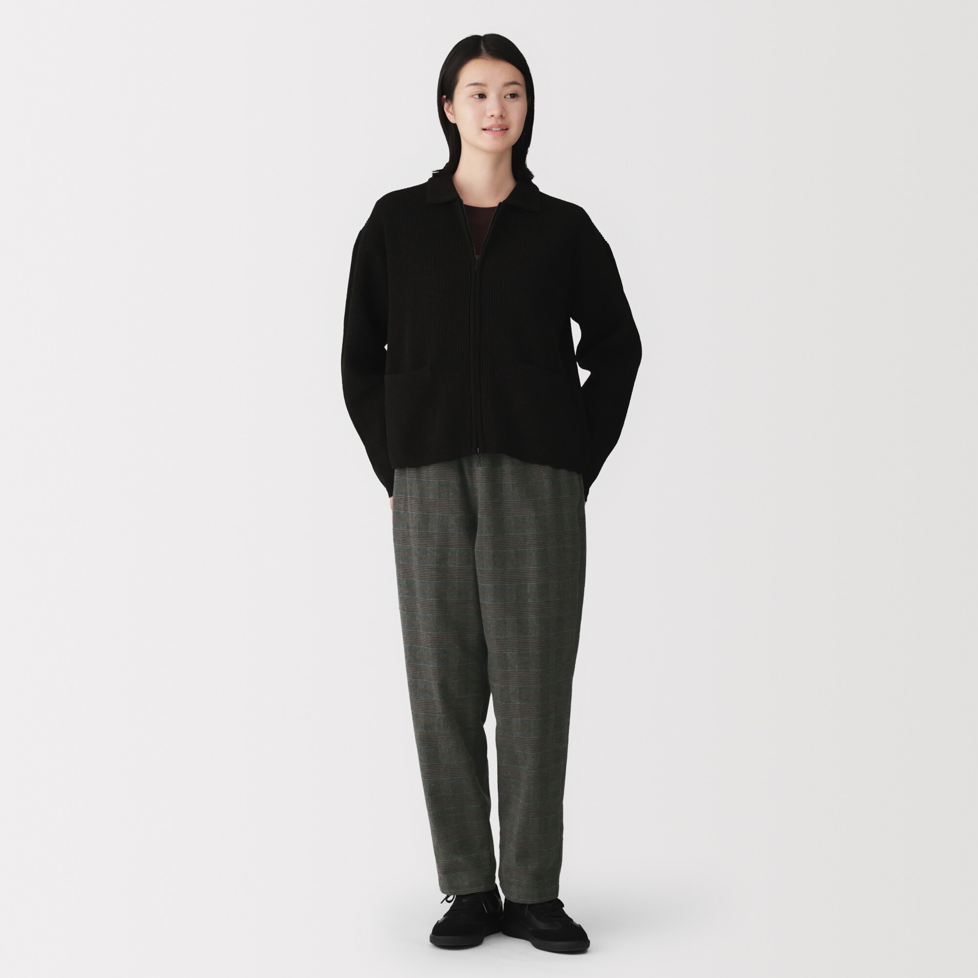 婦人　ストレッチフランネル　イージーテーパードパンツ