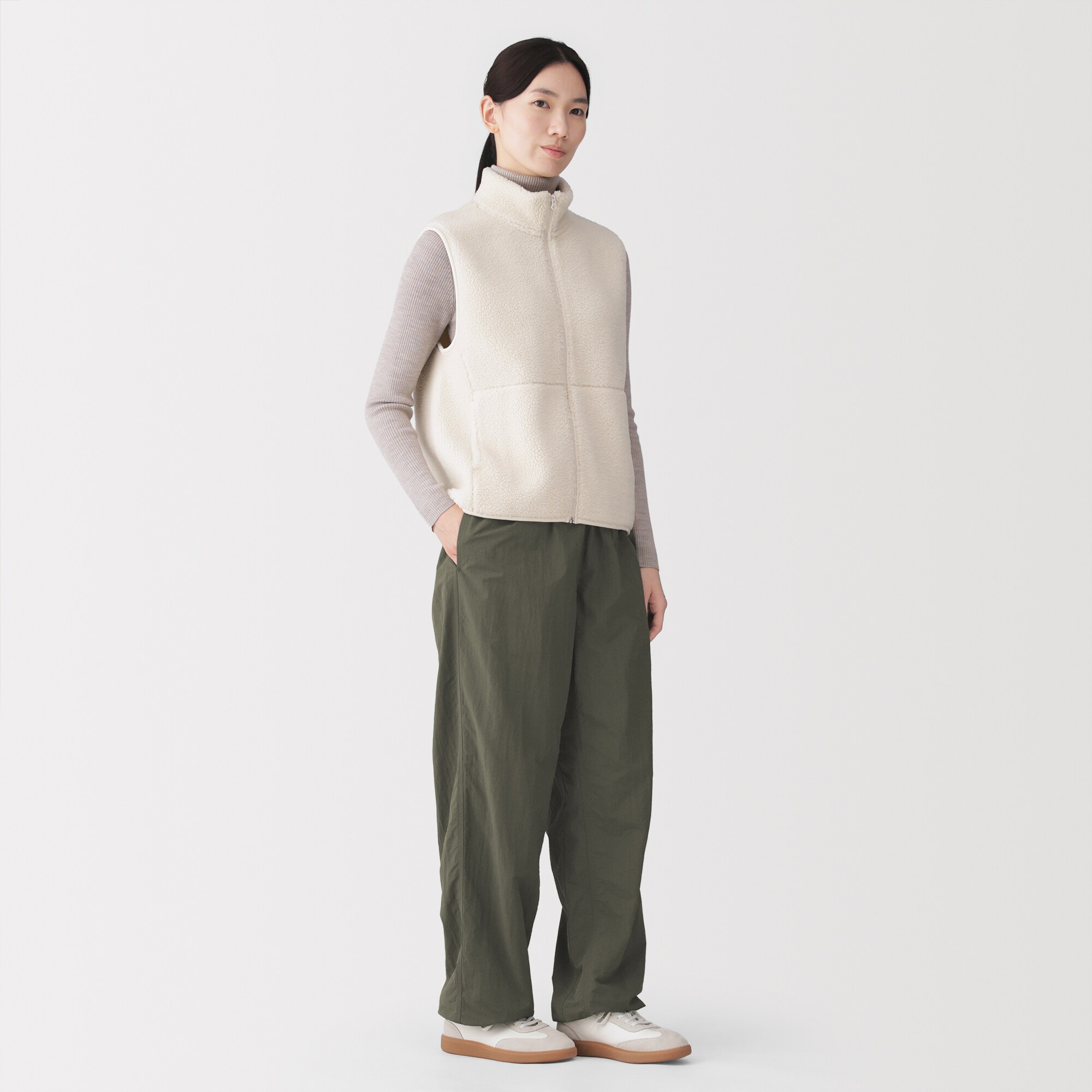 婦人　防風　裏起毛イージーパンツ